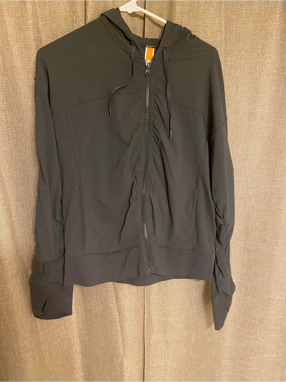 Lightweight charcoal fitness Zip-Up Hoodie